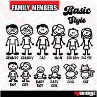 Family Members Cutout Sticker - Vinyl Waterproof Sticker