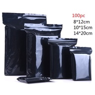 100x Black colour ziplock plastic bag PE bag for cosmetic jewellery chemical size small
