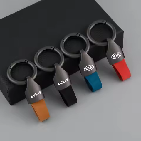 Luxury Leather Metal Key Chain Fashion Keychain Key Ring For KIA K9 Sportage Niro K5 Carnival EV6 EV