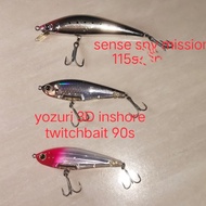 LURE YOZURI 90s & SENSE SPY MISSION 115s , BORONGAN 3PCS