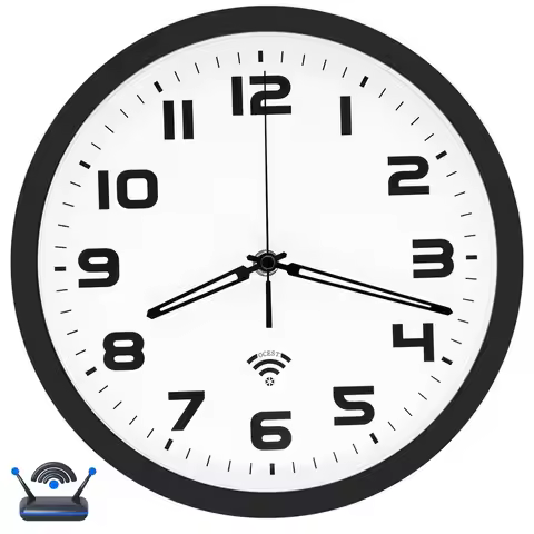 10inch Smart WiFi Analog Wall Clock, Auto Time Sync amp DST, Silent NonTicking Battery Operated Wall