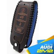 [2M2] Audi A4 A6 Q3 Q5 Q7 TT R8 Car Chip Key Leather Case Smart Special Model Two-Color Handmade Fle