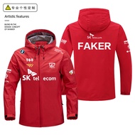 เสื้อแจ็คเก็ตกันลม S12 Grand Final LPL Outfit SKT T1 Team Jacket เสื้อกันหนาวแบบปกติสำหรับฤดูใบไม้ผล