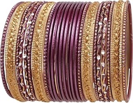 "Colorful 2 Dozen Bangle Collection" Indian Bollywood Pastel Onion Golden Glaze Designer Jewellery B