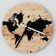Wooden World Map clock - World Map clock - World Map