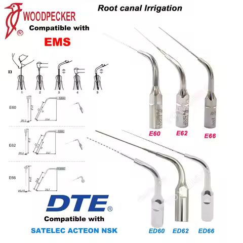 Woodpecker DTE Dental Scaler Tips Ultrasonic Scaler Root Canal Irrigation Tips 0.15/0.2/0.3mm Fit EM