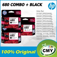 HP 680 Combo + HP 680 Black Ink Cartridge - Black x2 &amp; Color x1 - 1115 / 1118 / 2135 / 2138 / 3635 / 3636 / 3638 / 4675 / 4678