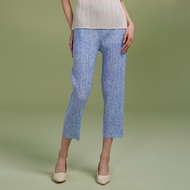 Miyake Large Size Pleated Clothes Floral 9-point Pants