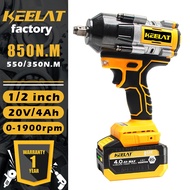 KEELAT 850N.M 1/2" Impact Wrench Cordless Heavy Duty Electric Wrench Impact Drill Screwdriver Impact