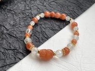 天然月光石手鍊 金太陽貔貅 手鍊 14kgf手鍊 招財 開運 送禮