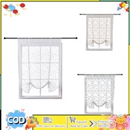 【Ready Stock】Embroidered Window Curtains Solid Color Rod Pocket Voile Curtain Window Drapes For Living Room Bedroom