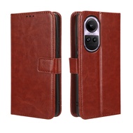 For OPPO Reno 10 5G Case Flip Phone Holder Stand Case OPPO Reno 10 Plus 5G Casing Wallet PU Leather Back Cover