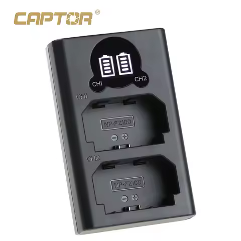 FB NP-FZ100 Dual LED Battery Charger Micro and Type-C Dual Input for Sony FX3 A7M3 A7M4 A7S3 A7R3 A7