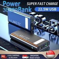 【READY STOCK】PD 22.5W Powerbank Super Fast Charge 30000mAh Powerbank Flash Charge Power Bank Qc3.0 Power Bank Charger