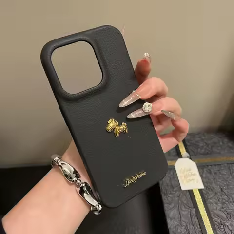 Luxury Golden Pony Phone Case For OPPO Reno 15C 15 14 13 11 9 8 Pro 7 Lite 8Z 7Z 6 5 4Z Find X9 X8 X
