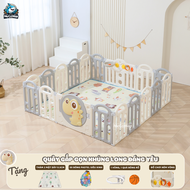 Quây Cũi Nhựa Gấp Gọn Pakey Khủng Long 2024 Quây Nhựa Cho Bé Cải Tiến 2 Đế Dùng Nhiều Loại Sàn Nhựa