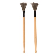torachel1-PH 2Pcs Drum Stick Brush Wood Retractable Wire Com