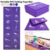 Foldable Yoga Exercise Mat Lightweight Fitness Anti-slip PVC Pilates Travel Yoga Mat Towel