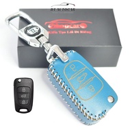 Leather car key case for KIA Morning, Picanto, Caren.. Hyundai Accent, I20, I30, Elantra old form - 