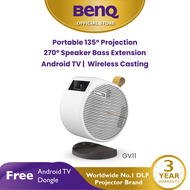 BenQ GV11 Mini LED Wifi All-in-One Projector with Android TV 270-degree 5W Speaker (โปรเจคเตอร์พกพา โปรเจคเตอร์ wifi)