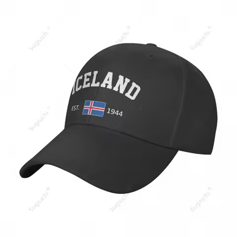 Unisex Baseball Cap Iceland EST.1944 Independence Day Wild Sun Shade Peaked Adjustable Outdoor Caps 