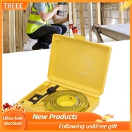 treee 8Pcs Hole Saw Drill Bits Set Yellow High Carbon Steel Woodworking Opener 64mm‑127mm
