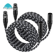 2 Packs XLR Cables Braided Male to Female XLR Microphone Cable DMX512 Balanced Mic Cables for Mic Mi