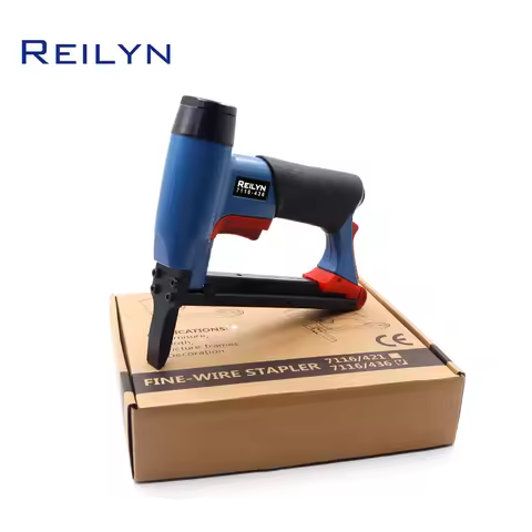 Reilyn 7116-436 Long Nose Pneumatic Fine Wire Staple Gun 22Ga 6-16mm for Securing Lightweight Materi