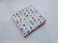 貓和鯖魚罐頭_自然白_雙面日本二重紗手帕