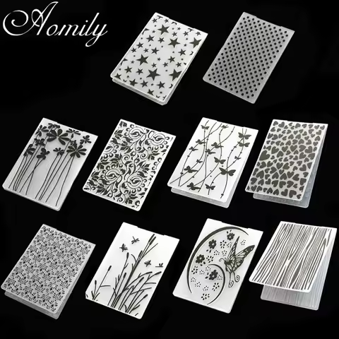 New Arrival 3D Embossing Folder Transparent Embossing Plastic Plates Design For DIY Paper Cutting Di