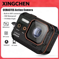 XINGCHEN  Action Camera 4K60FPS WiFi Anti-shake Action Camera With Remote Control Screen Waterproof 