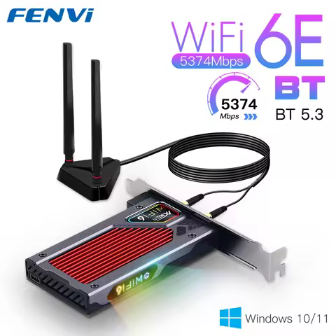 Fenvi Wi-Fi 6E AX210 PCIe WiFi Adapter 2.4Ghz/5G/6G Bluetooth 5.3 802.11ax for Intel AX210NGW Wirele