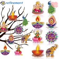 REFINEMENT Diwali Hanging Ornament, Happy Diwali Paper Diwali Door Hanging Pendants,  DIY Deepavali 
