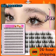 BQI MAKEUP 100-120Cluster Eyelash Extension No Need Glue ClusterLashes Glue Free 14mm