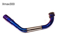คอท่อรุ้ง XMAX300 สวมปลายท่อแต่งขนาด 2 นิ้ว(51มม.)วัสดุแสตนเลสเกรด304