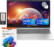HP Pavilion 15.6" HD Touchscreen Laptop, Intel i3-1215U, 64GB RAM, 1.16TB Storage(1TB SSD+160GB Dock