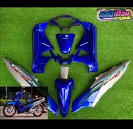 Sepaket Full Body Warna Biru Tua Silver // Cover Body Motor honda Supra X 125 Lama