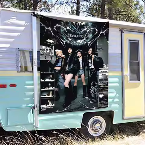 MGirl Group Kpop A-Aespa Family Gatherings Outdoor Atmosphere Flags Camping Decorations Banners