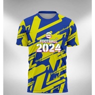 EFOOTBALL 2024 Full Sublimation Jersey Retro Collar Tshirt Lelaki Baju Jersey New Design