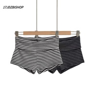17JDZBISHOP Striped Shorts, Striped Pattern High Elasticity Short Shorts, American Style Comfortable