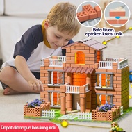 DIY Building Blocks Toys Small Mini House Villa Building Blocks Stacking Blocks Built House Prented 