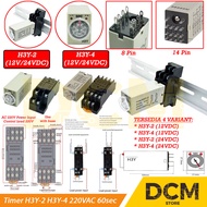 Timer H3Y-2 H3Y-4 H3Y H3Y2 H3Y4 12V / 24V DC 60s 1min Delay Relay DPDT + Socket Base