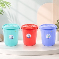 Duy Tan Round TLP Bin 35L to 80L with Lid - Plastic Storage Bin, Multi-Purpose Trash Container