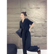 Trendy Summer High-End Commuter Slimmer Look Suit Korean Version Western Style Women Jumpsuit Jumpsuit High Waist Wide Leg Thin Style