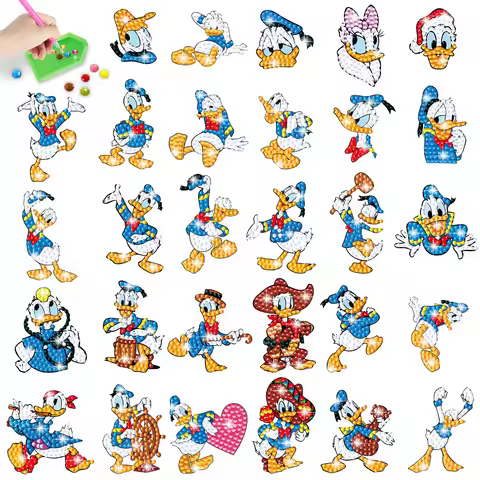 Cartoon Diamond Painting Donald Duck Focus DIY Handicraft Point Setting Sticker Freely Stick Rhinest