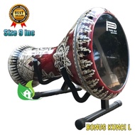 MERAH Darbuka 9 inch motif red marbledaun Bonus L key