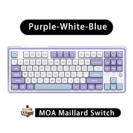 QJMBF AJAZZ AK870 TKL 87Key คีย์บอร์ดแบบกลไก MOA โครงสร้างปะเก็นฝาปิดแบบปลดได้ชนิด RGB Type-C/ 2.4G/