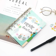 PVC loose-leaf notebook set, creative Korean-style fresh notepad, portable A5/A6 travel notebook,