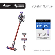 Dyson V8β’ Slim Fluffy+ Cordless Vacuum Cleaner | Lightweight | Powerful suction | Clean all floor t