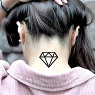 OhMyTat 頸背鑽石線條 Diamond Neck 刺青圖案紋身貼紙 (2 張)